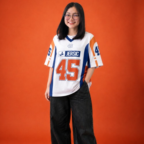 JERSIC - Jersey Basic Putih Number Series 45 Oversize Streetwear Dry Fit Unisex