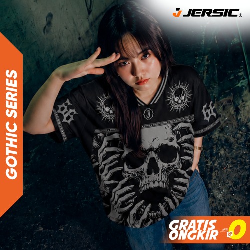 JERSIC - Jersey Ghotic Hitam Retribution Skull Hands Oversize Streetwear Dry Fit Unisex