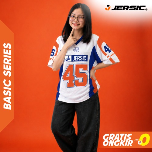 JERSIC - Jersey Basic Putih Number Series 45 Oversize Streetwear Dry Fit Unisex