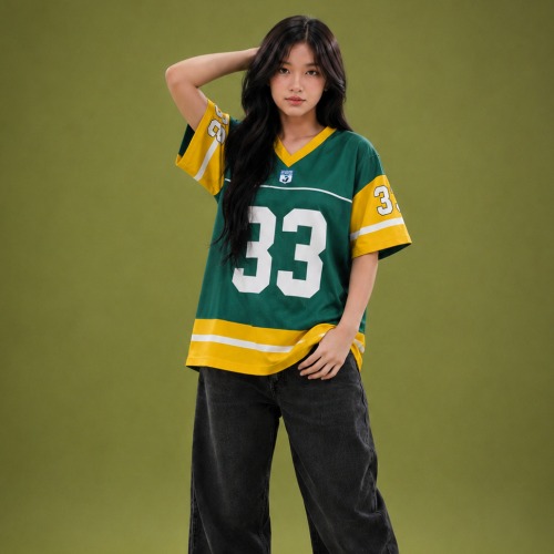 JERSIC - Jersey Basic Hijau Number Series 33 Unisex Oversize Streetwear Dry Fit
