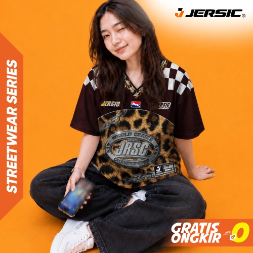 JERSIC - Jersey Y2K Hitam Leopard Chain JRSC World Series Oversize Streetwear Dry Fit Unisex