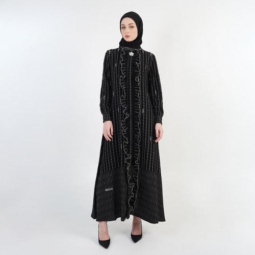 HIKMAT A6599-0 - Ravina Stripes Abaya