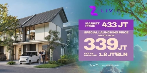 Rumah XYZ Livin Tipe Z6B Lippo Cikarang | 2 Lantai 1 Kamar Tidur 1.5 Kamar Mandi