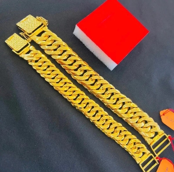 Gelang Rantai Tangan Lipan Dunhill Licin Emas Indonesia Cop 916