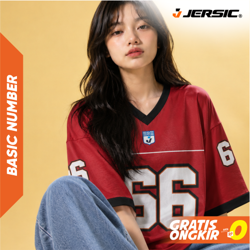 JERSIC - Jersey Basic Maroon Number Series 66 Oversize Streetwear Dry Fit Unisex