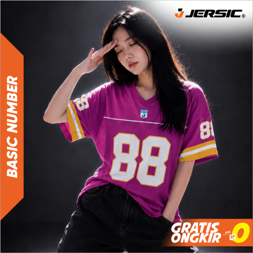 JERSIC - Jersey Basic Pink Number Series 88 Oversize Streetwear Dry Fit Unisex