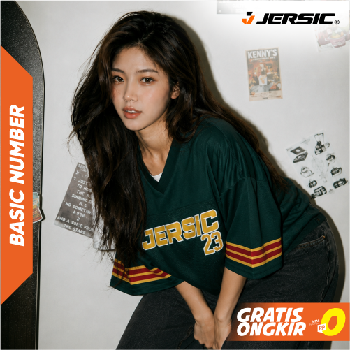 JERSIC - Jersey Basic Hijau Number Series 23 Oversize Streetwear Dry Fit Unisex