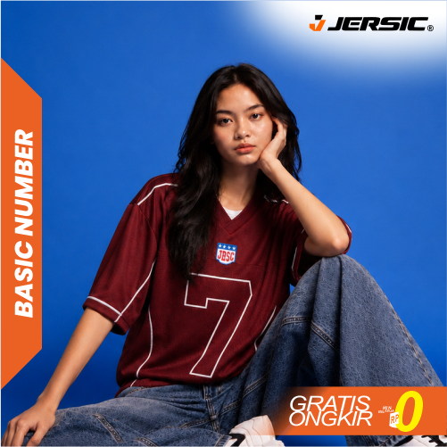 JERSIC - Jersey Basic Maroon Number Series 7 Oversize Streetwear Dry Fit Unisex