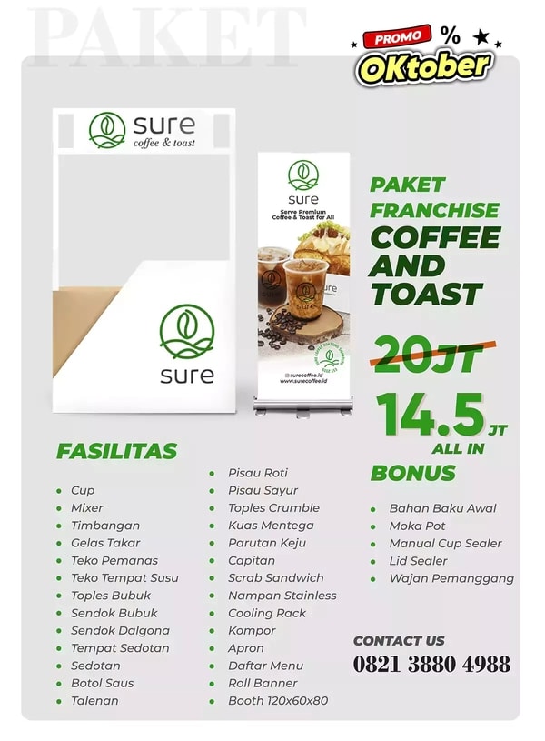 paket usaha coffee and toast sure coffee 14 jutaan siap jualan