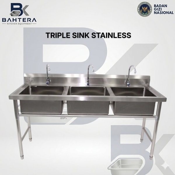 triple sink stainless steel, triple sink, bak cuci 3 lubang, bak cuci stainless steel, sink stainless steel, triple bowl sink, kitchen sink stainless, tempat cuci peralatan dapur, bak cuci restoran, bak cuci catering, bak cuci rumah sakit, sink dapur industri, kitchen equipment stainless, pabrik kitchen equipment, supplier kitchen equipment, peralatan dapur stainless, kitchen equipment indonesia, sink mbg, peralatan dapur mbg, makanan bergizi gratis, badan gizi nasional, pabrik peralatan dapur stainless, supplier sink stainless steel, bahtera kitchen equipment