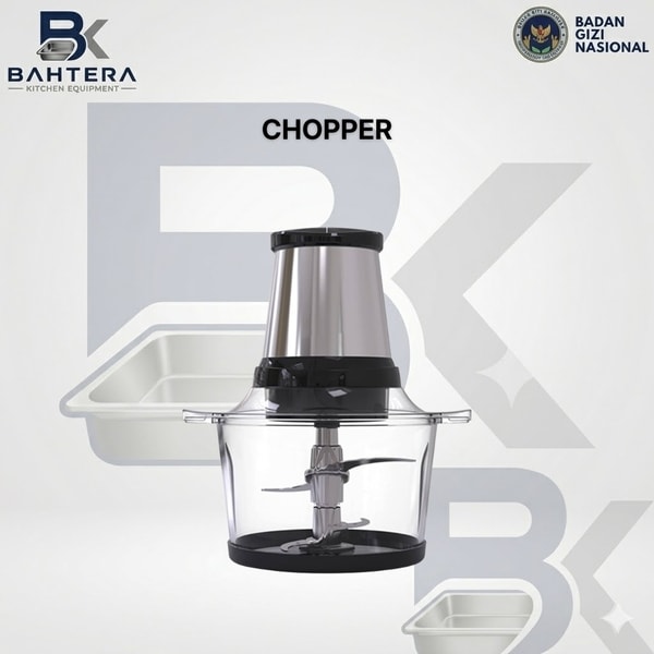 chopper elektrik, food chopper MBG, mesin pencacah makanan, chopper dapur industri, chopper sayuran, chopper bumbu dapur, food processor MBG, mesin pengolah makanan, chopper dapur SPPG, peralatan dapur MBG, mesin pencacah daging, chopper komersial, food preparation equipment, mesin pengolahan bahan makanan, chopper stainless steel