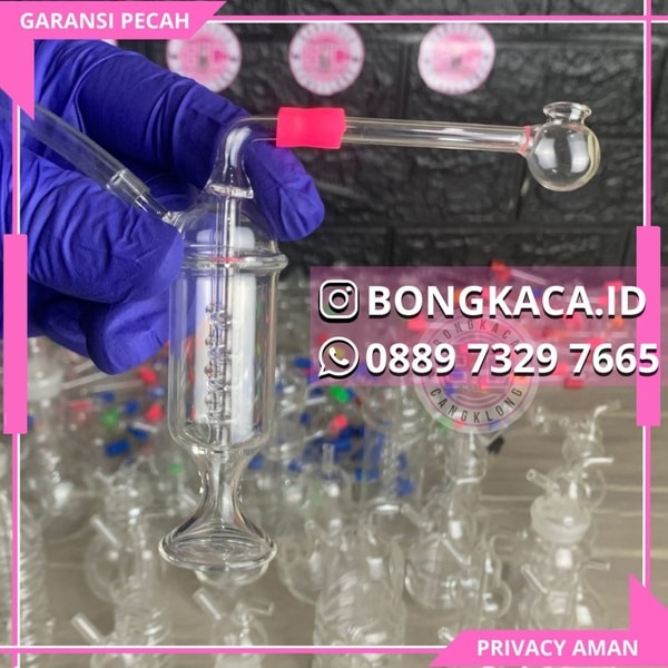 Bong Kaca Tabung Vas Bunga