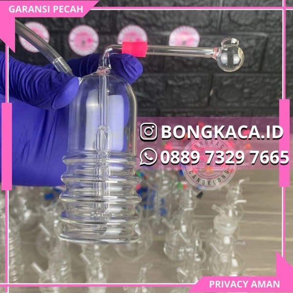 Bong Kaca Tabung Besar Lima Ulir