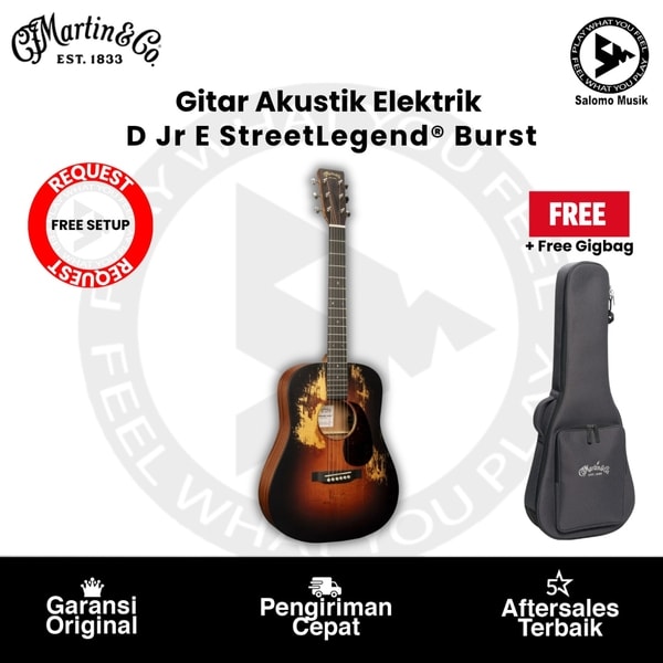 Gitar Akustik Elektrik Martin & Co. D Jr E StreetLegend® Burst + Free Gigbag