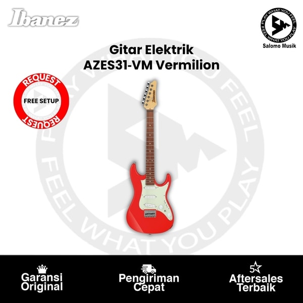 Gitar Elektrik Ibanez AZES31‑VM Vermilion Original