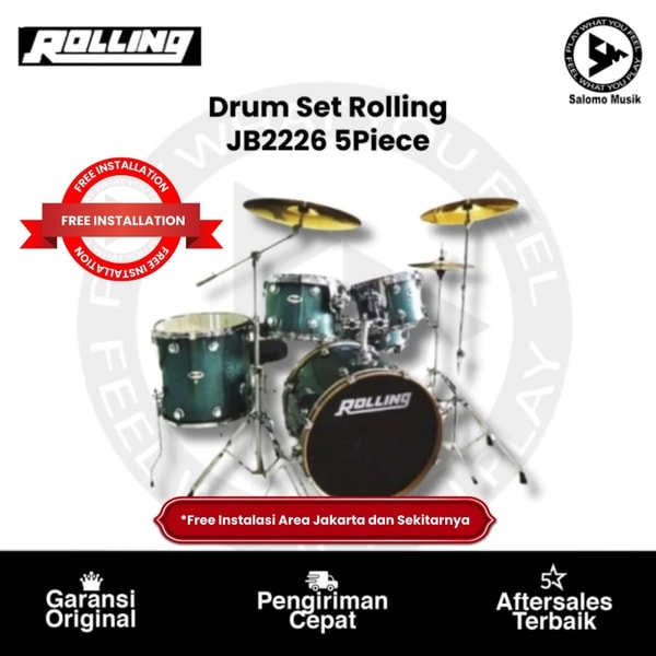 Drum Set Rolling JB2226 5Piece Varian Warna