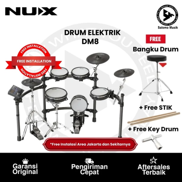 Drum Elektrik Nux DM8 + Free Bangku + Free Stik + Free Key Drum