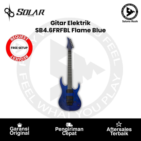 Gitar Elektrik Solar SB4.6FRFBL Flame Blue 6 String Original + Free Request Set Up