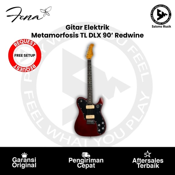 Gitar Elektrik Fena Metamorfosis TL DLX 90's™ Redwine with Maple fingerboard Original