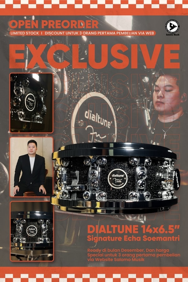 (EKSKLUSIF) Snare Drum Echa Soemantri Signature by Dialtune Sudah Tiba. Pre-Order Sekarang, Hanya di Salomo Musik.