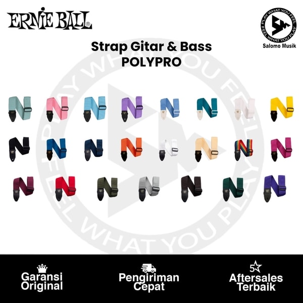 Strap Gitar & Bass Ernie Ball Polypro Varian Warna