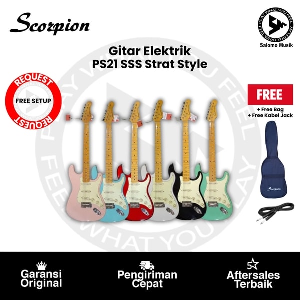 Gitar Elektrik Scorpion Premium PS21 Varian Warna Original
