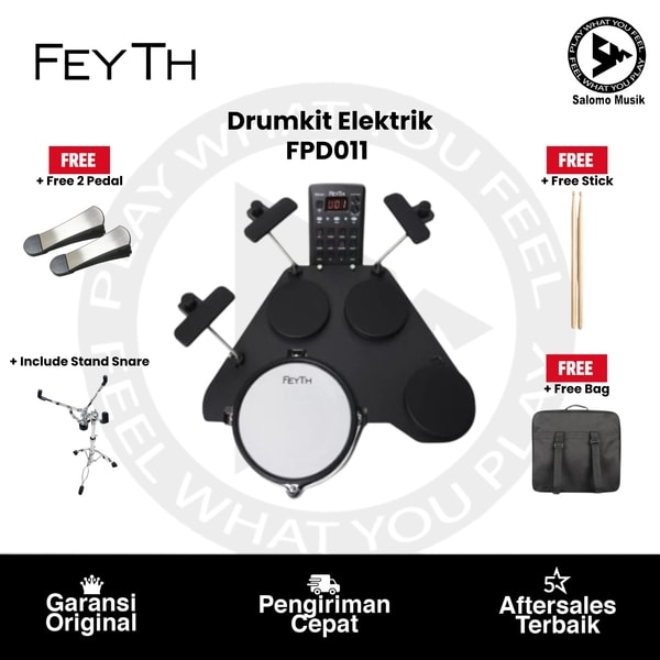 Drumkit Elektrik Feyth FPD011 7 Piece Compact Original Varian