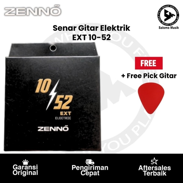Senar Gitar Elektrik ZENNO EXT 10-52 + Free Pick Gitar