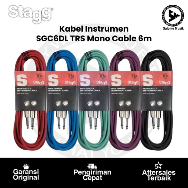 Kabel Instrumen STAGG SGC6DL Deluxe 6M/20FT Varian Warna