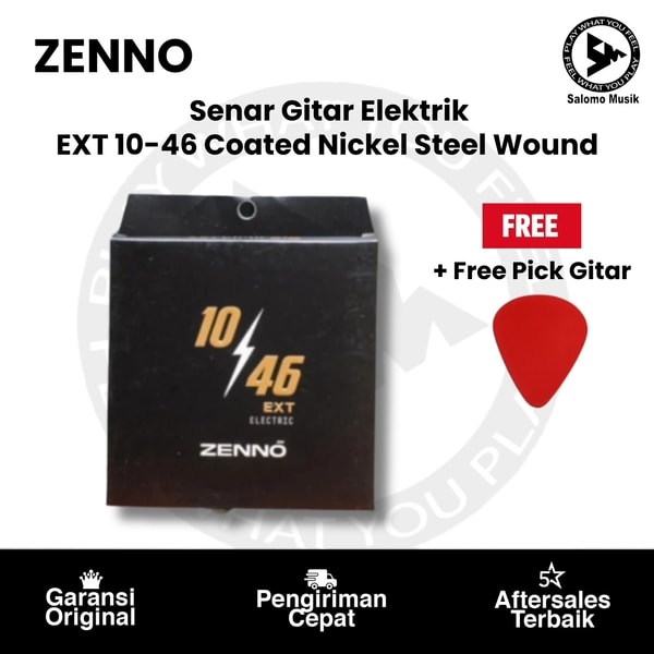 Senar Gitar Elektrik Zenno EXT 10-46 Coated Nickel Steel Wound + Free Pick Gitar