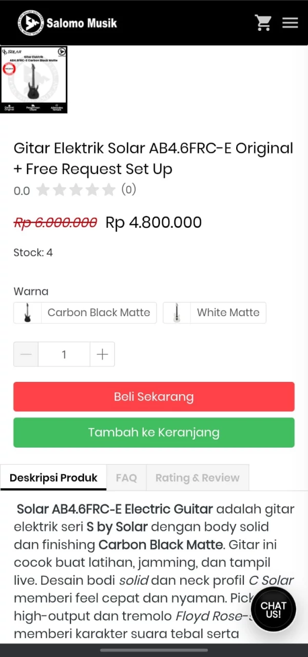 Cara order Salomo Musik langkah 3 pilih variasi produk dan klik beli sekarang