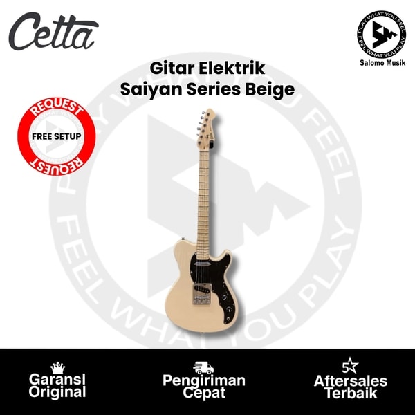 Gitar Elektrik Cetta Saiyan Series Beige + Free Request Set Up