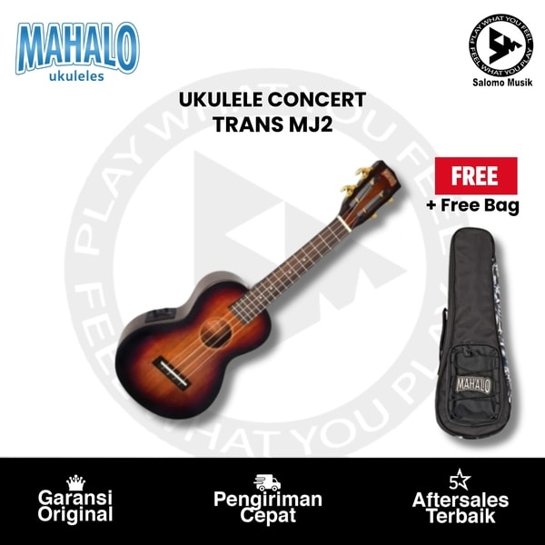 UKULELE CONCERT MAHALO TRANS MJ2 + Free Bag