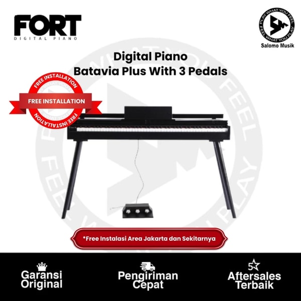 Digital Piano Elektrik Fort Batavia Plus With 3 Pedals Varian Warna Original  + Free Stand