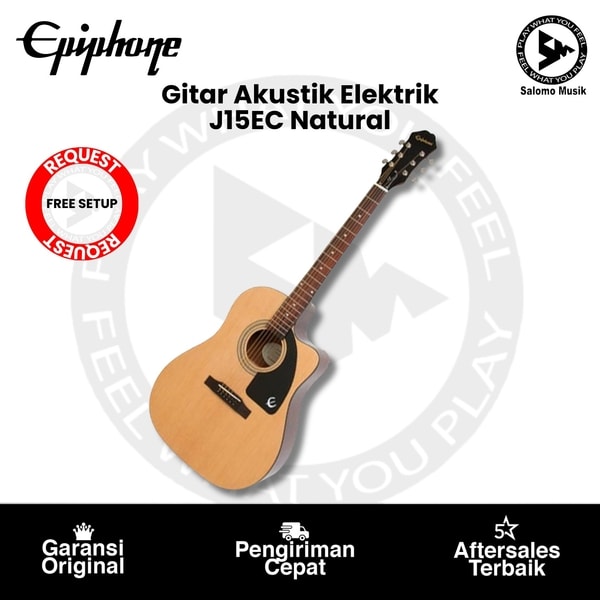 Gitar Akustik Elektrik Epiphone J15EC Natural