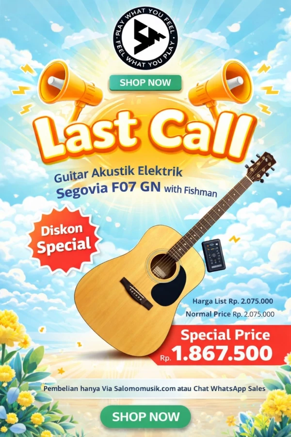 Gitar Akustik Elektrik Segovia F07 GN with Fishman Preamp