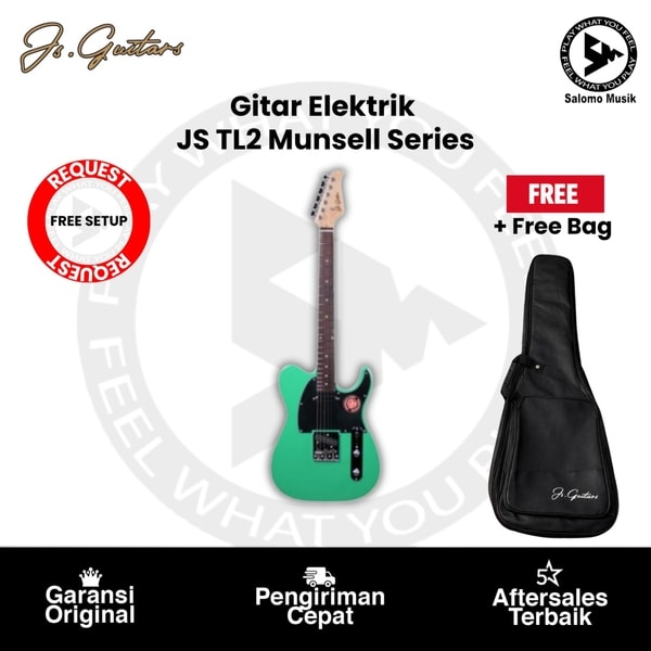 Gitar Elektrik Tele Style JS Guitars TL2 Munsell Varian Warna Original
