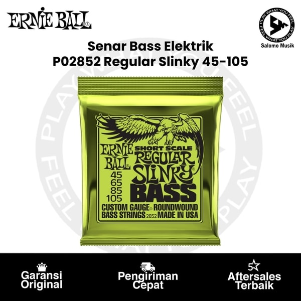 Senar Gitar Bass Elektrik Ernie Ball P02852 Short Scale Nickel Wound Regular Slinky Bass 45-105