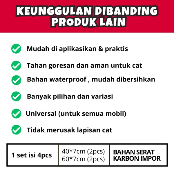 Stiker Carbon Mobil 3