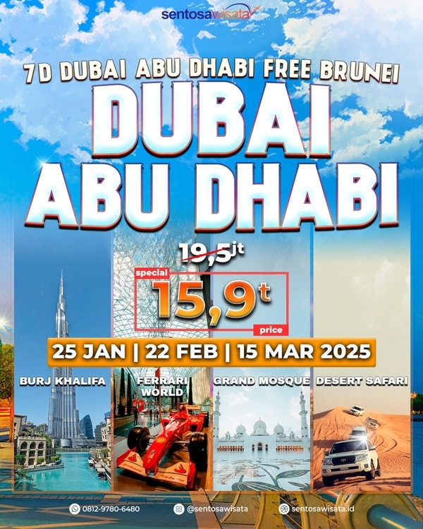 Paket Tour Dubai Abu Dhabi plus Bruney 2025