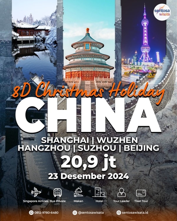 Paket Tour Beijing Shanghai China Christmas Holiday 2024