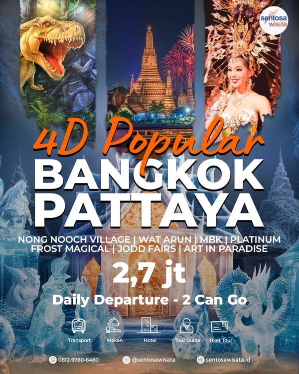 Paket Tour Bangkok Pattaya 4 Hari