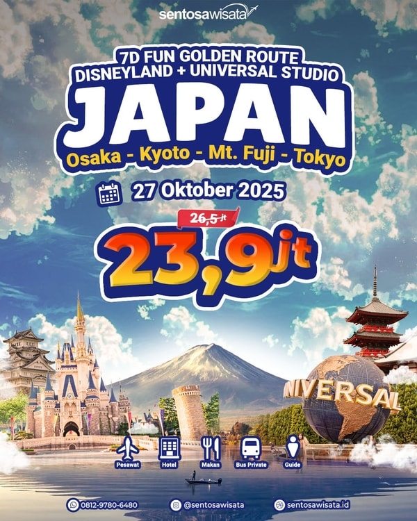 Paket tour jepang disneylan universal studio