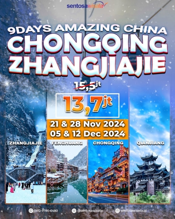 Paket Tour Chinga Chongqing Zhangjiajie