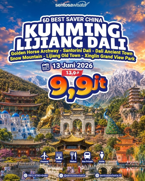 paket tour Kunming Lijiang Dali