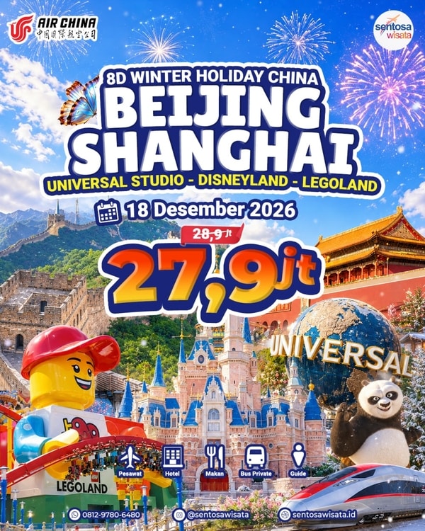 paket tour china beijing shanghai Disneyland + Universal studio