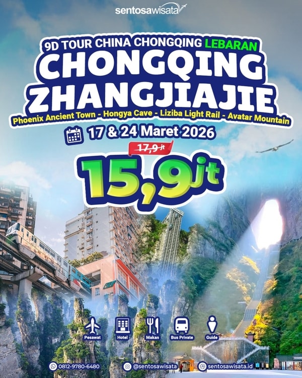 paket tour chongqing zhangjiajie lebaran