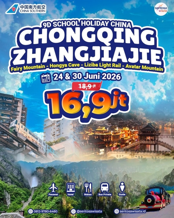 paket tour chongqing zhangjiajie libur sekolah