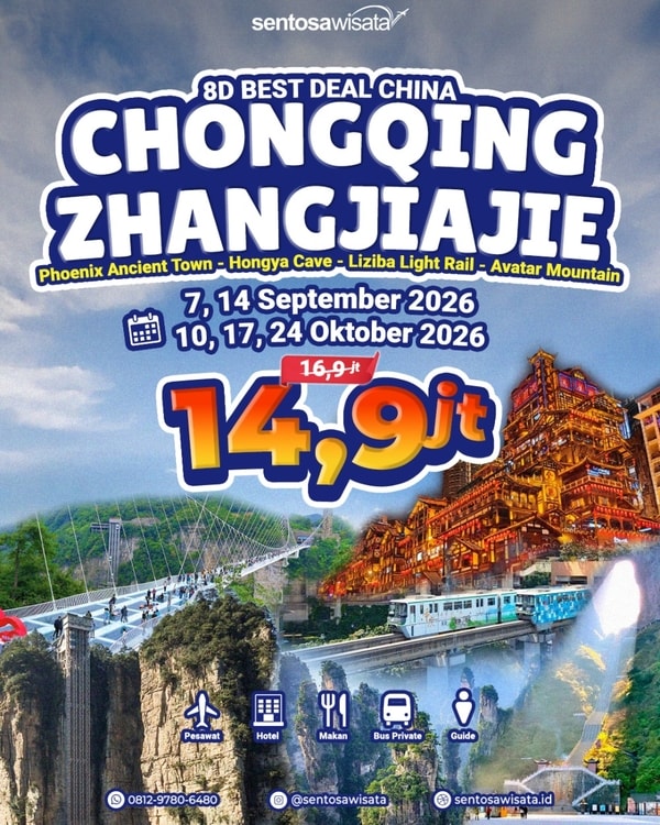 paket tour china chongqing zhangjiajie