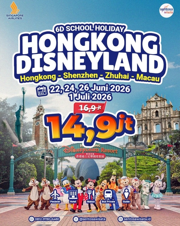 tour hongkong disneyland libur sekolah